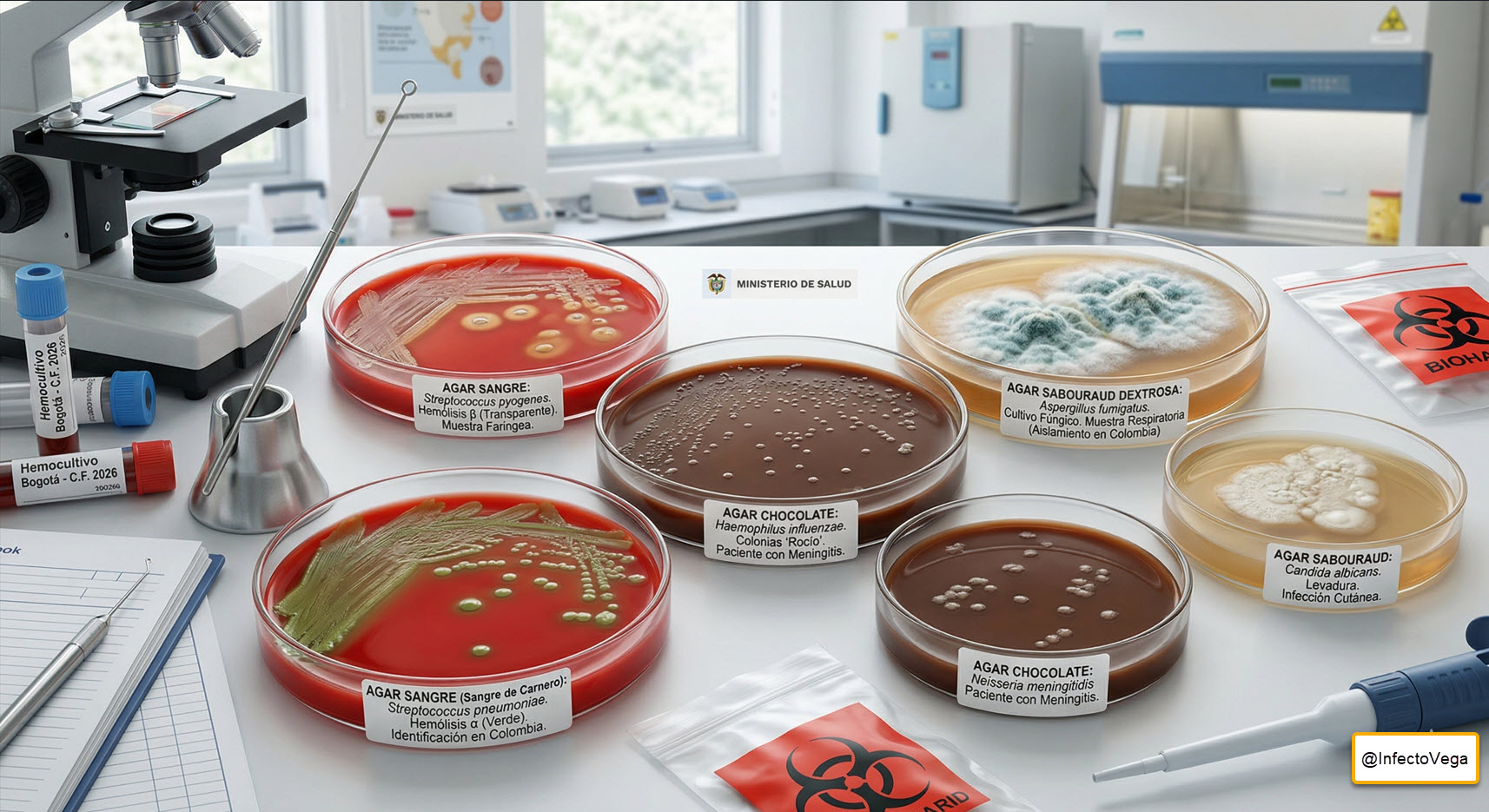 Cultivos microbiológicos. Laboratorio.